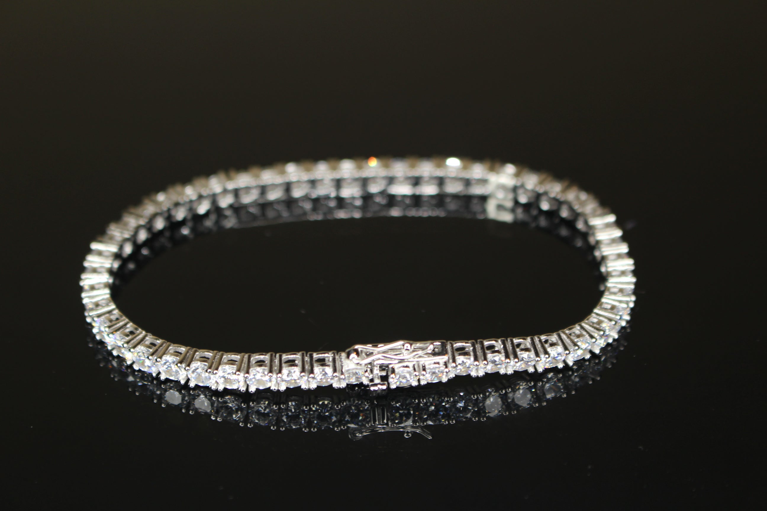 4mm Tennis 925 Sterling Silver Bracelet 14.6ct Lab Sim VVS1 Diamond