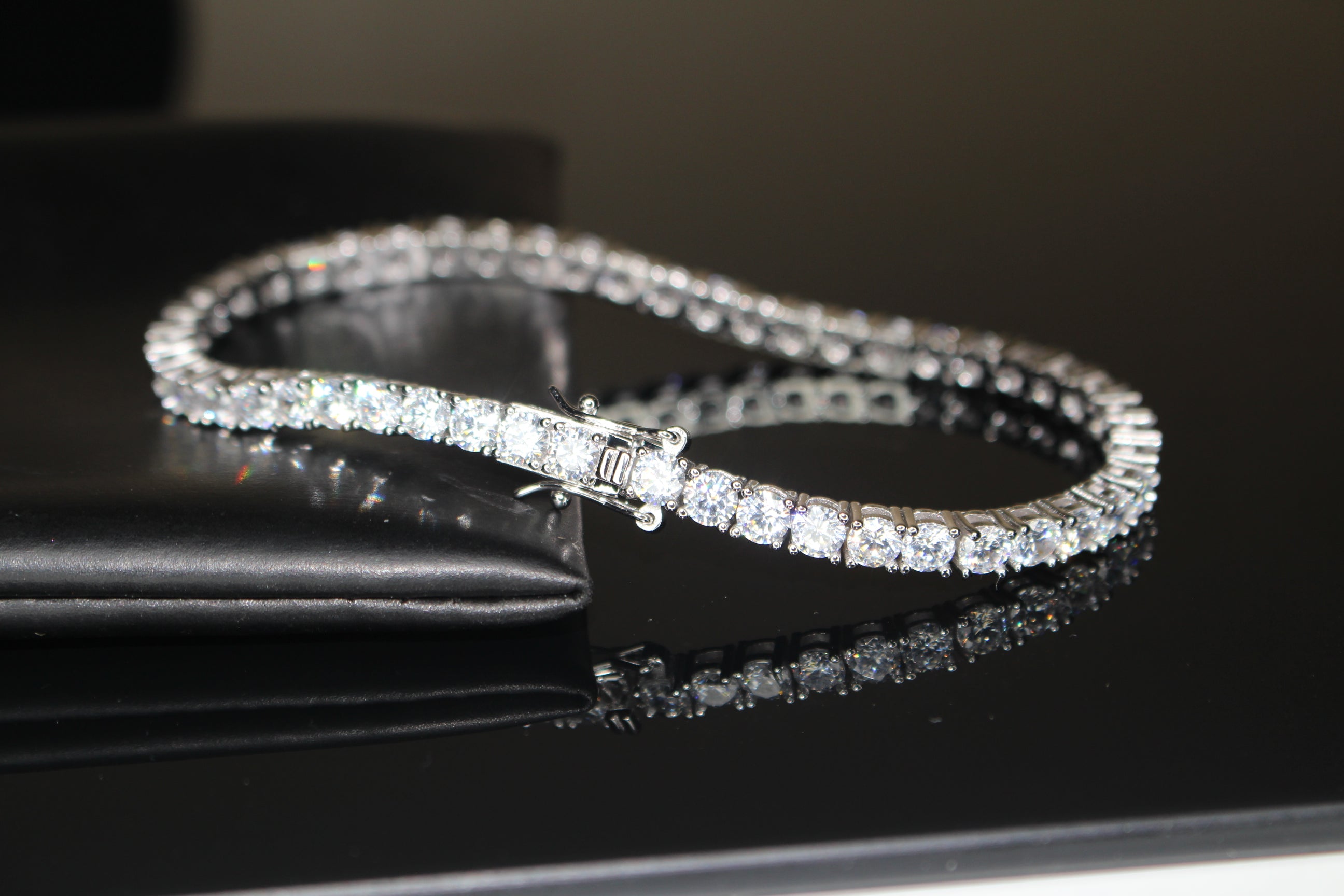 4mm Tennis 925 Sterling Silver Bracelet 14.6ct Lab Sim VVS1 Diamond