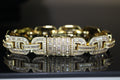 MASSIVE 14mm MARINER Bracelet 18.6ct BAGUETTES Lab Sim VVS1 Diamond 58g HEAVY - GOLD