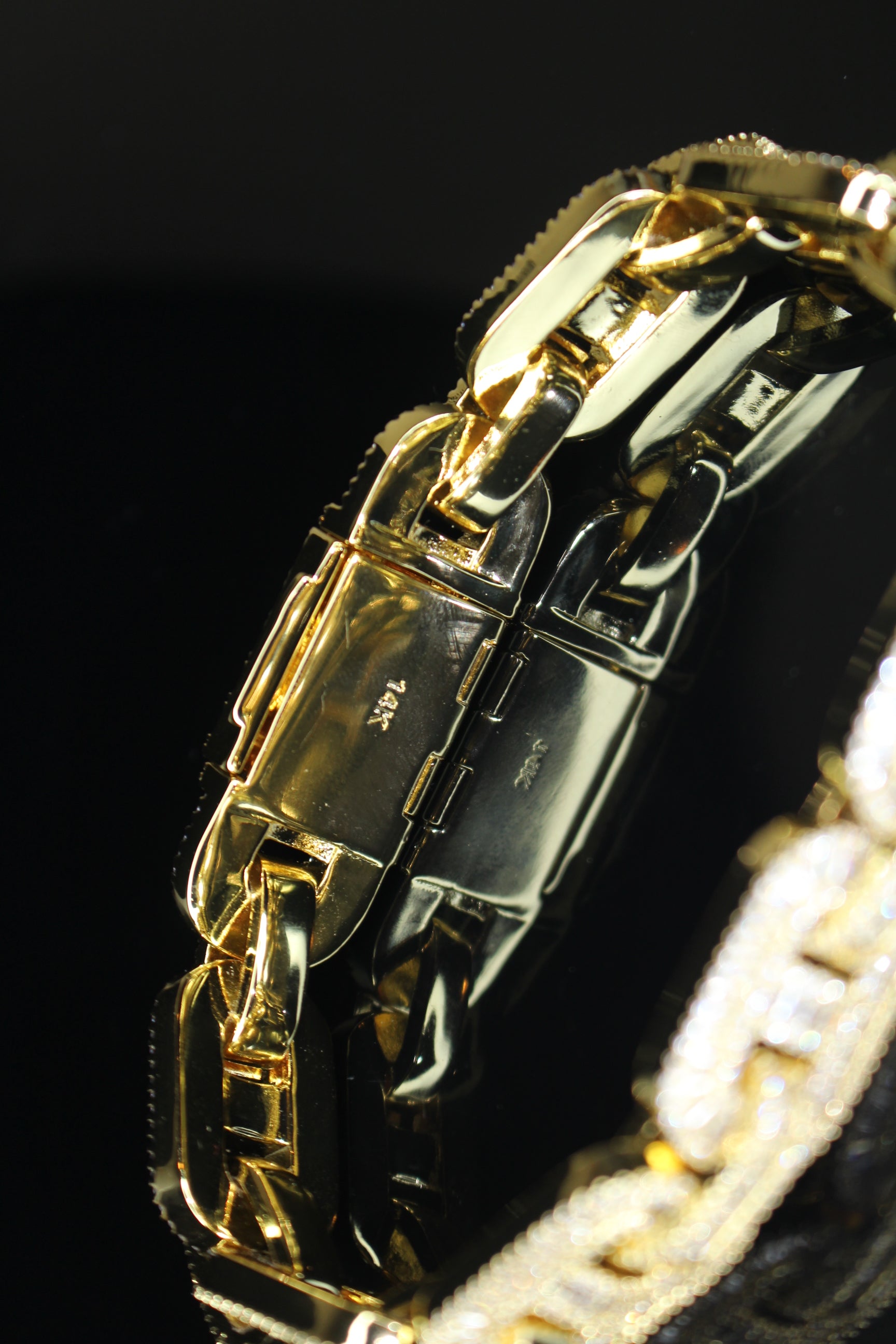 MASSIVE 14mm MARINER Bracelet 18.6ct BAGUETTES Lab Sim VVS1 Diamond 58g HEAVY - GOLD