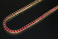 4mm Tennis Chain 70ct Lab Sim VVS1 Diamond Gemstone Necklace GOLD - RUBY RED
