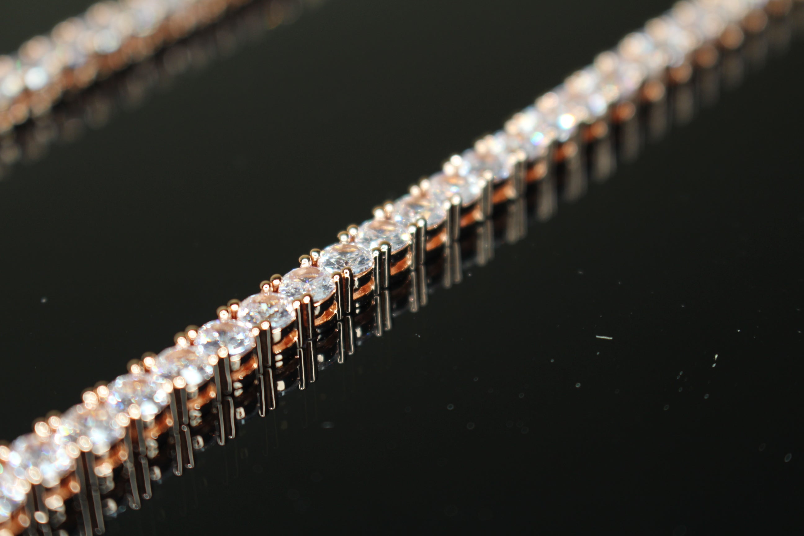 4mm Tennis Chain 70ct Lab Sim VVS1 Diamond Necklace - ROSE GOLD