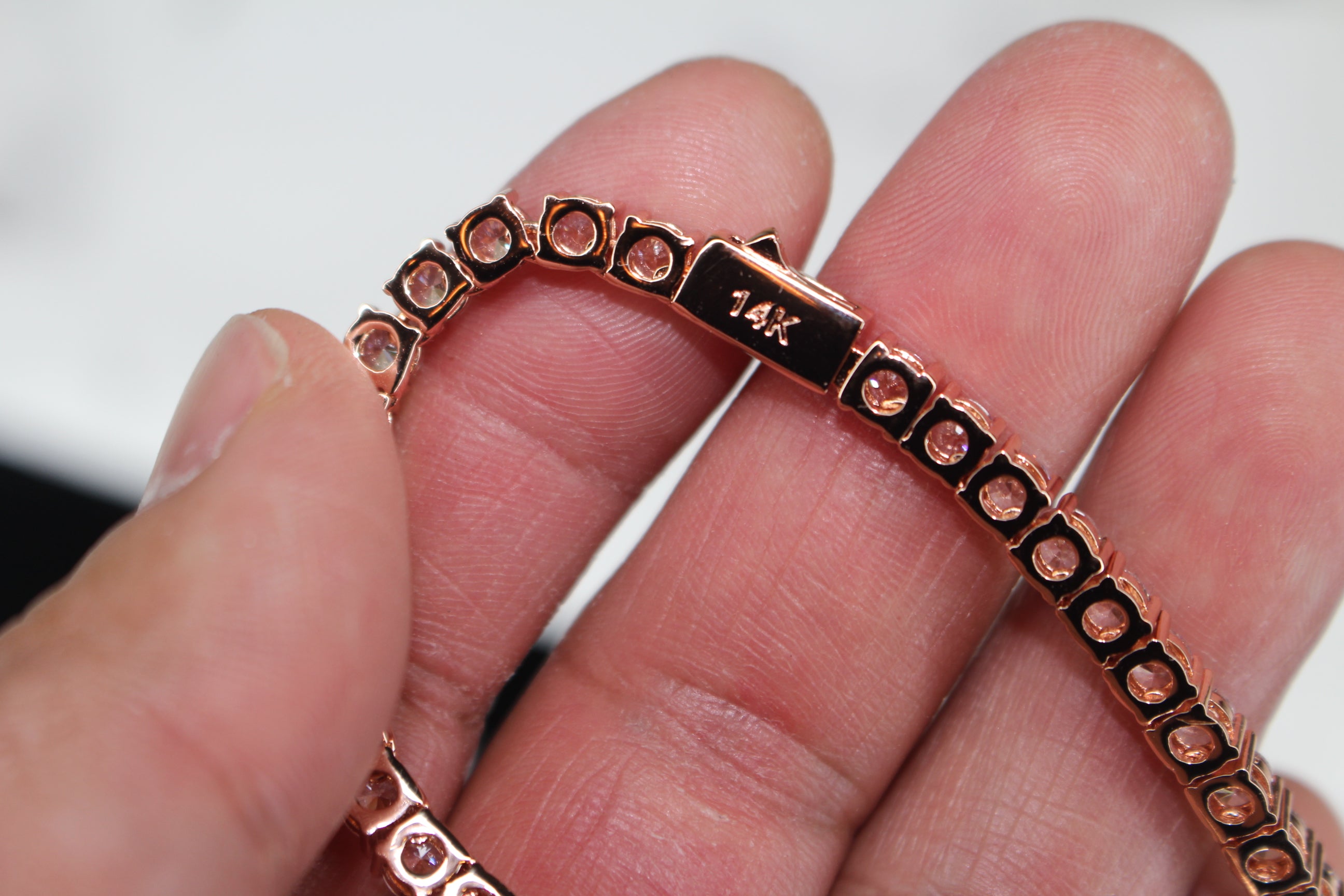 4mm Tennis Chain 70ct Lab Sim VVS1 Diamond Necklace - ROSE GOLD