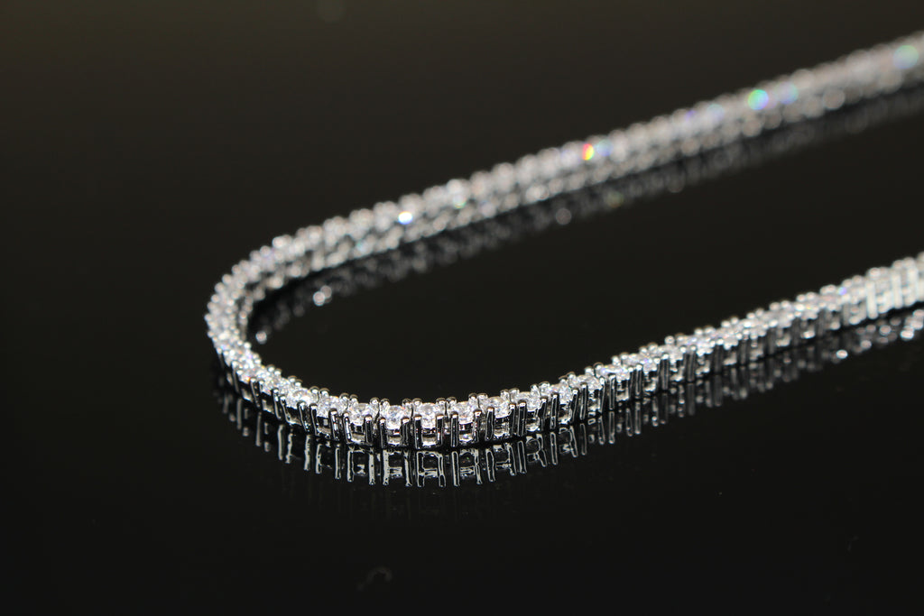 2mm Tennis Chain 10.6ct Lab Sim VVS1 Diamond Necklace