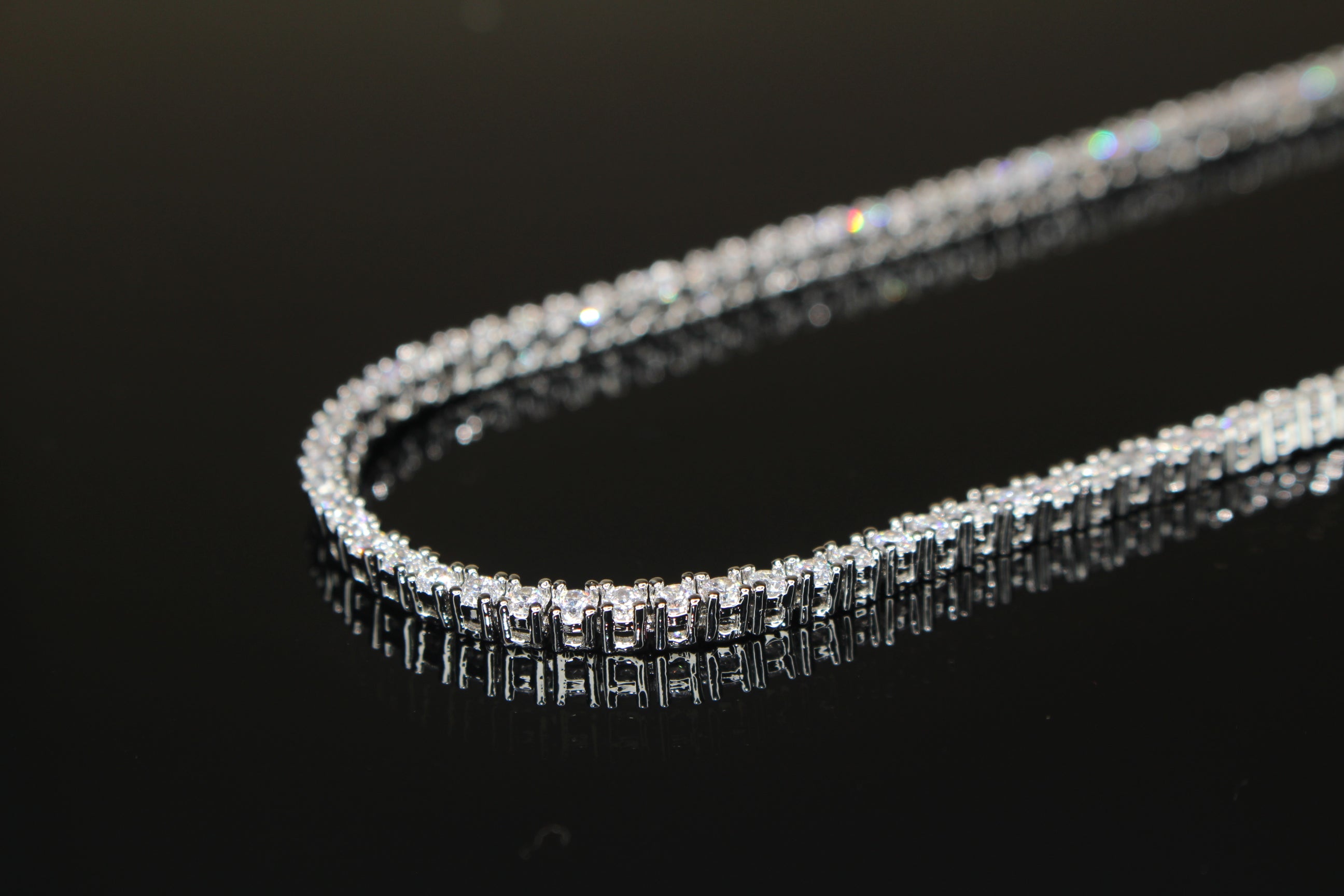 2mm Tennis Chain 10.6ct Lab Sim VVS1 Diamond Necklace