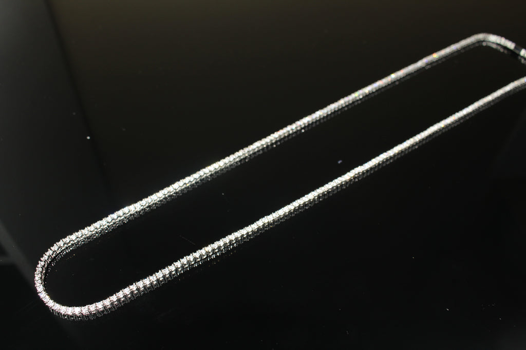 2mm Tennis Chain 10.6ct Lab Sim VVS1 Diamond Necklace