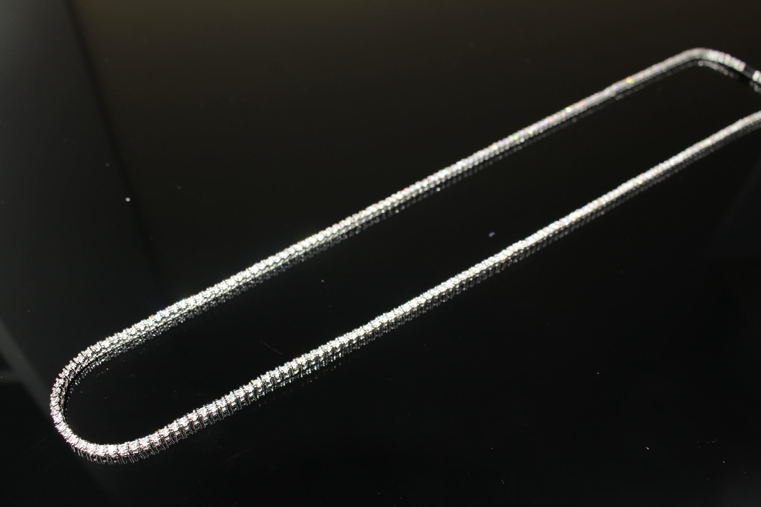 2mm Tennis Chain 10.6ct Lab Sim VVS1 Diamond Necklace