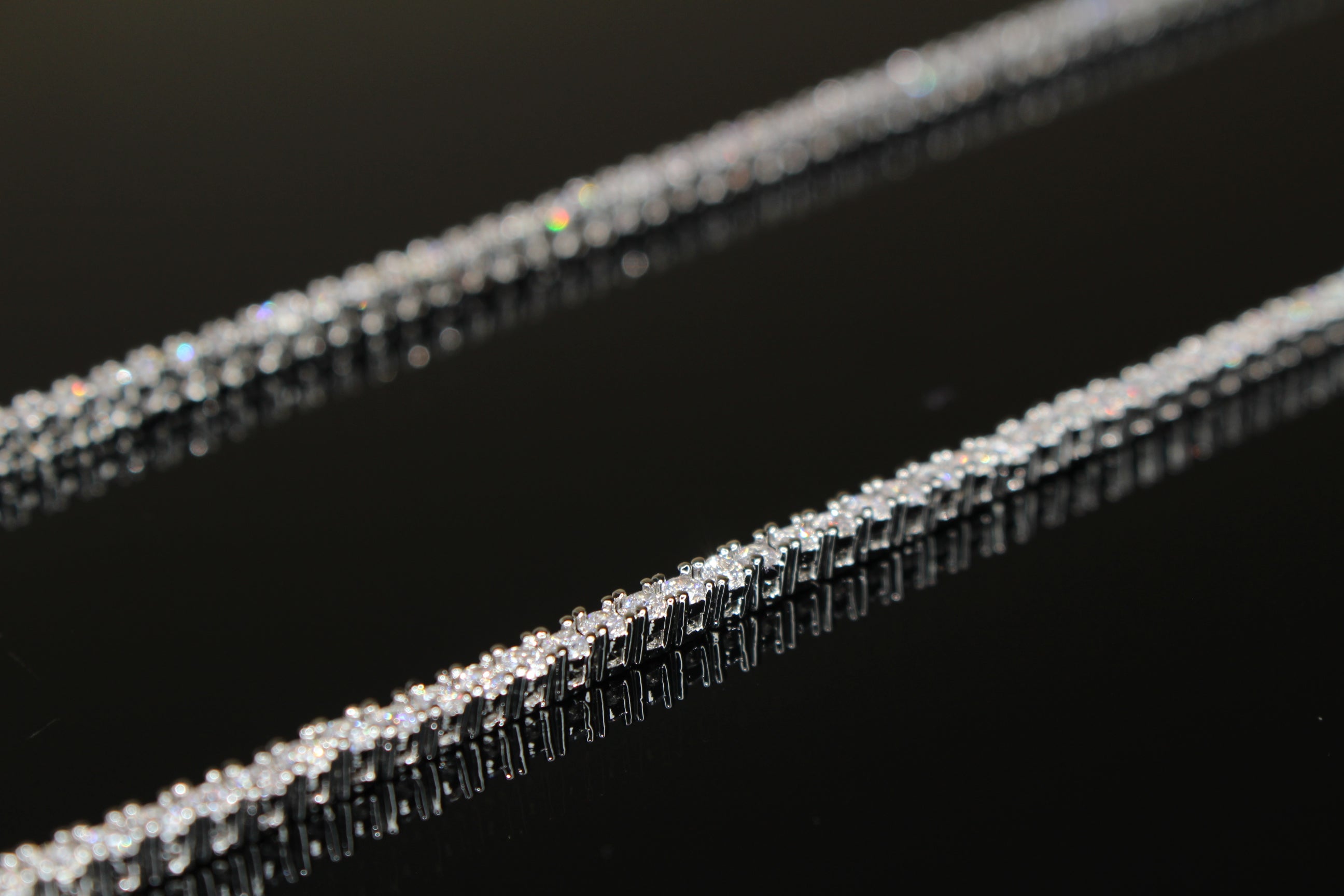 2mm Tennis Chain 10.6ct Lab Sim VVS1 Diamond Necklace