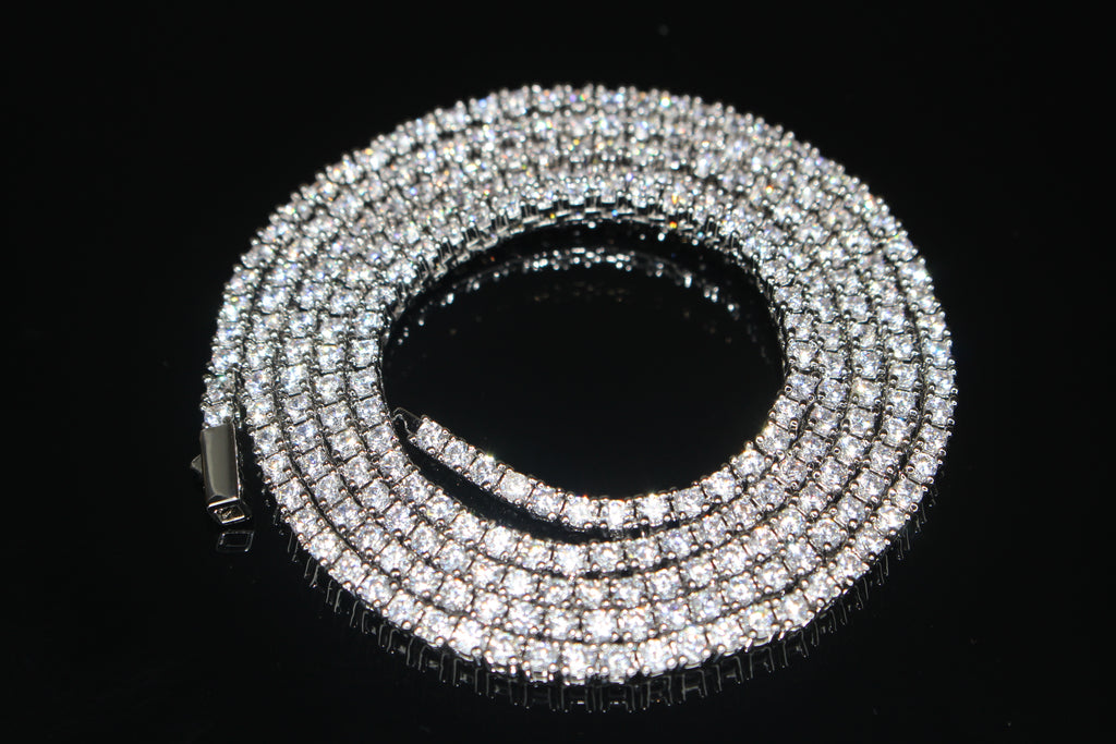 2mm Tennis Chain 10.6ct Lab Sim VVS1 Diamond Necklace
