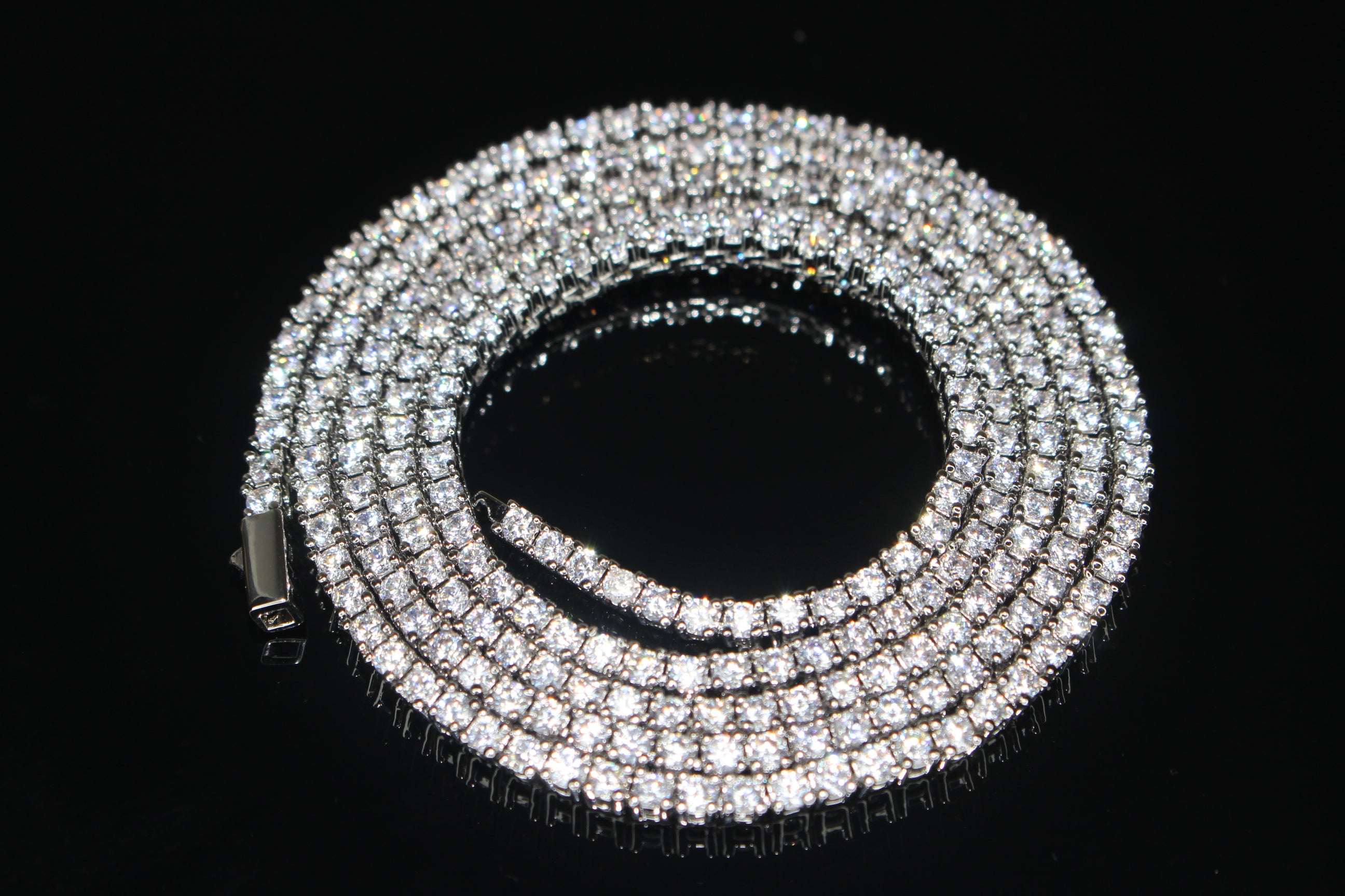 2mm Tennis Chain 10.6ct Lab Sim VVS1 Diamond Necklace