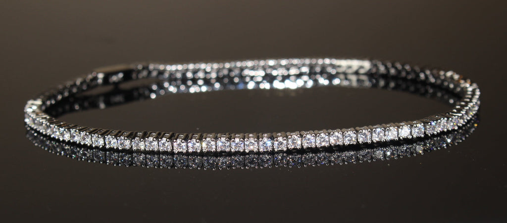 2mm Tennis Bracelet 6.2ct Lab Sim VVS1 Diamonds