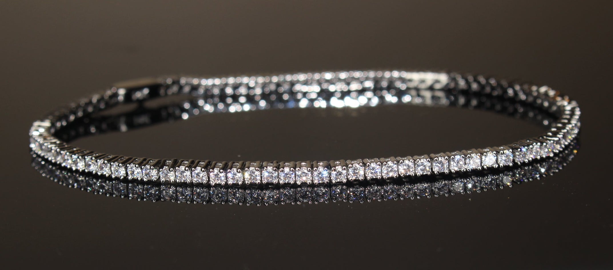 2mm Tennis Bracelet 6.2ct Lab Sim VVS1 Diamonds