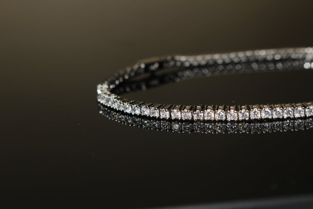 2mm Tennis Bracelet 6.2ct Lab Sim VVS1 Diamonds