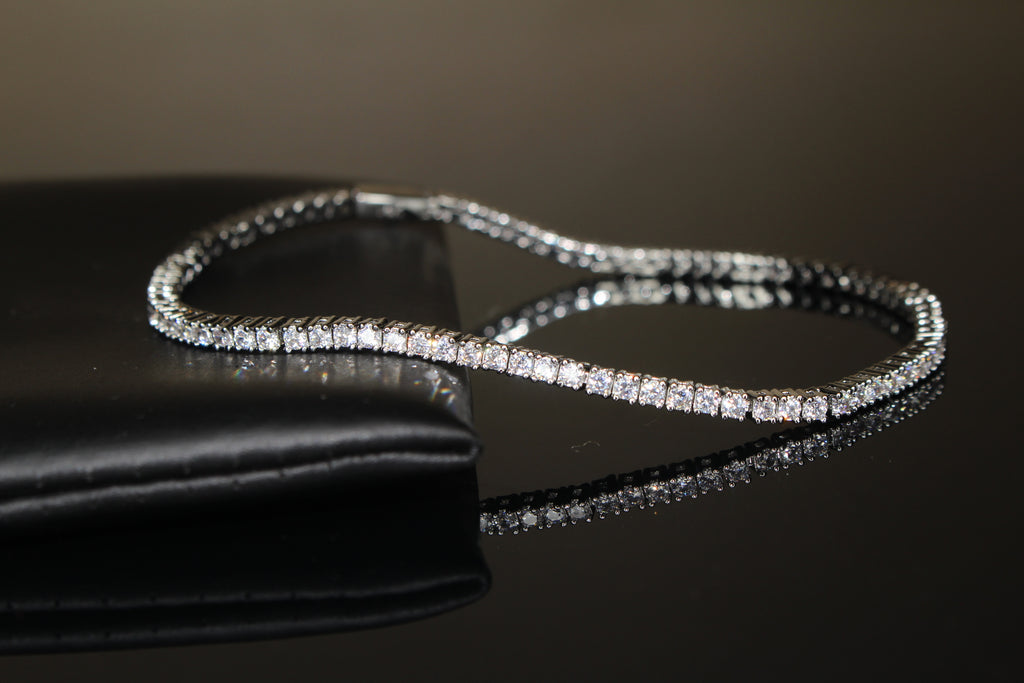2mm Tennis Bracelet 6.2ct Lab Sim VVS1 Diamonds