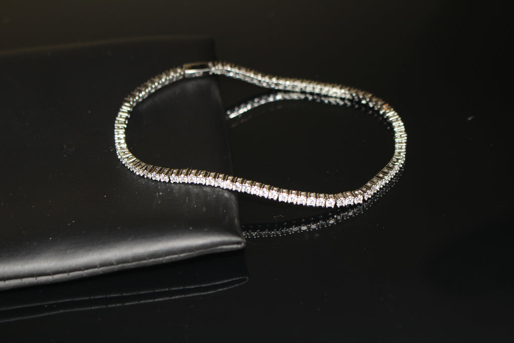 2mm Tennis Bracelet 6.2ct Lab Sim VVS1 Diamonds