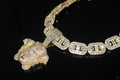 XXL MEDUSA 14mm Mariner Chain 96.8ct BAGUETTE Lab Sim VVS1 Diamond - GOLD