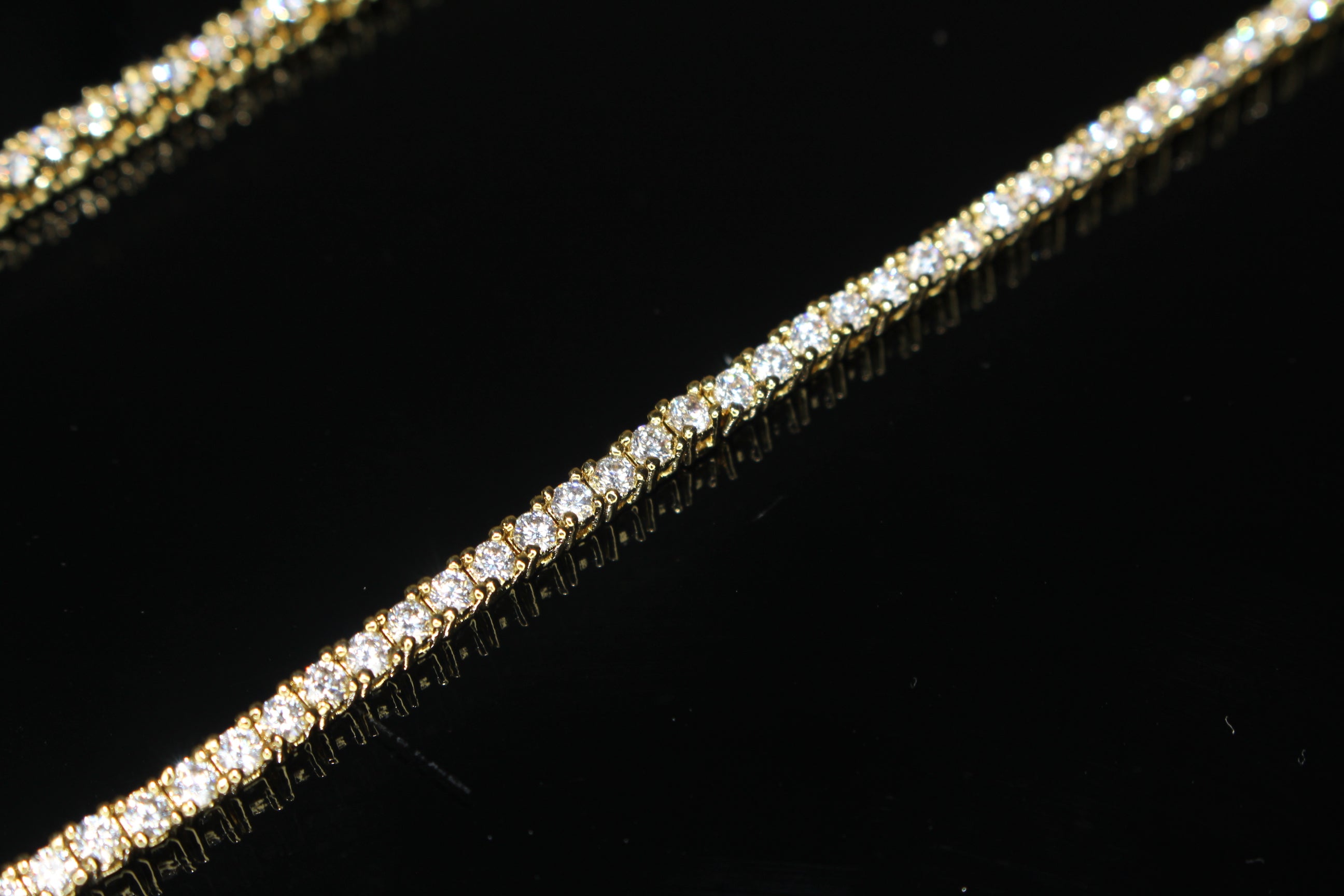 2mm Tennis Chain 10.6ct Lab Sim VVS1 Diamond Necklace - GOLD