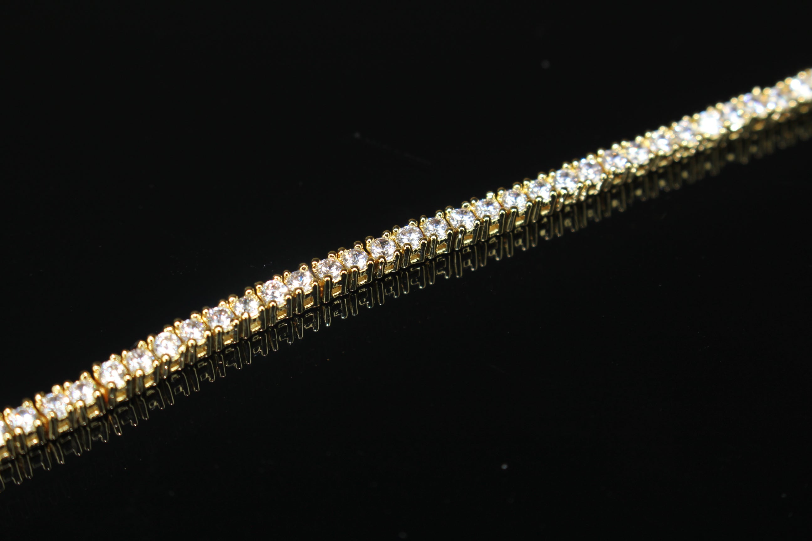 2mm Tennis Bracelet 6.2ct Lab Sim VVS1 Diamonds - GOLD