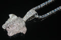 XXL MEDUSA HEAD Pendant 4mm Tennis 98.6ct BAGUETTE Lab Sim VVS1 Diamonds