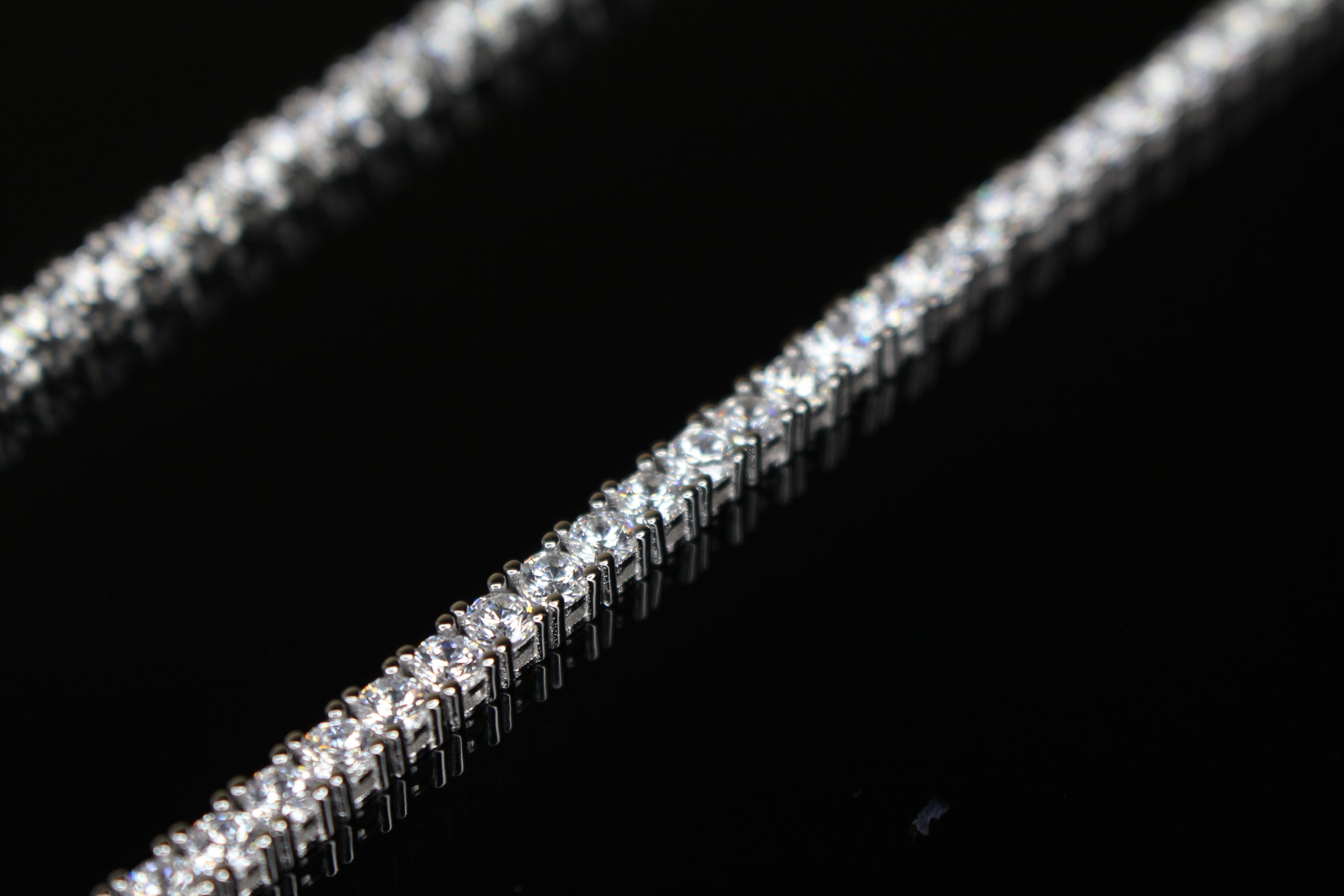 3mm Tennis Chain 60ct Lab Sim VVS1 Diamond Necklace - 925 STERLING SILVER