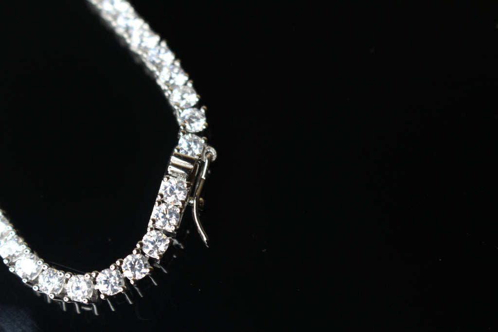 3mm Tennis Chain 60ct Lab Sim VVS1 Diamond Necklace - 925 STERLING SILVER