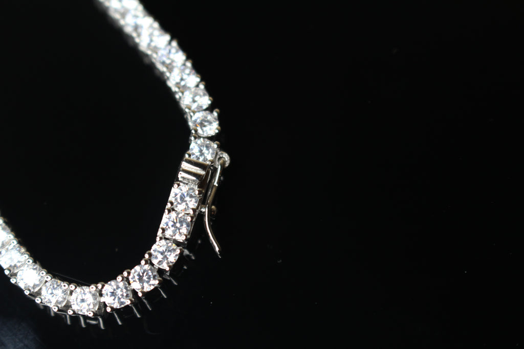 3mm Tennis Chain 60ct Lab Sim VVS1 Diamond Necklace - 925 STERLING SILVER