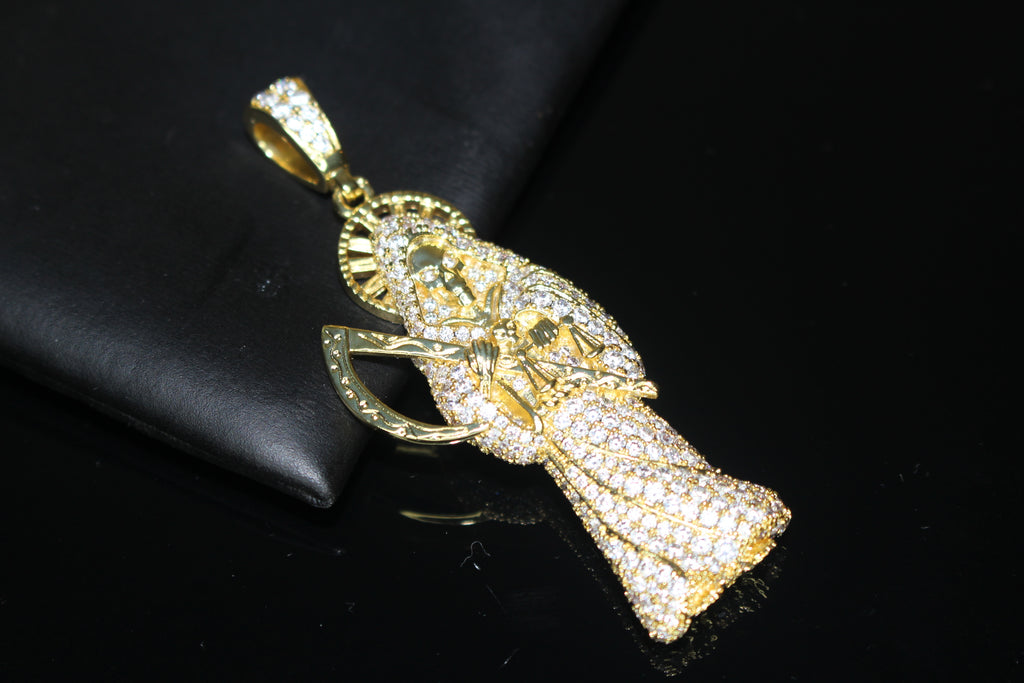 Santa Muerte 2.2ct Lab VVS1 Simulated Diamond Pendant