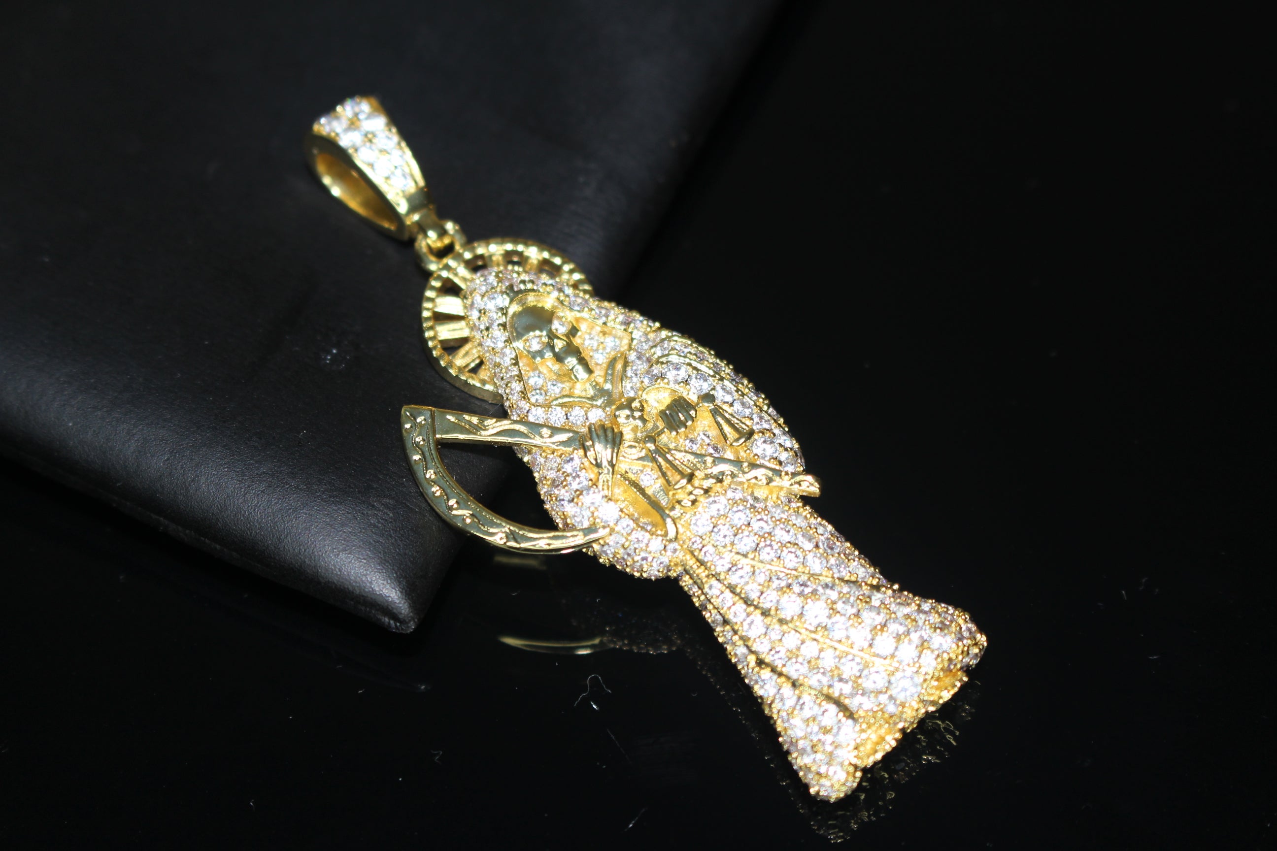 Santa Muerte 2.2ct Lab VVS1 Simulated Diamond Pendant