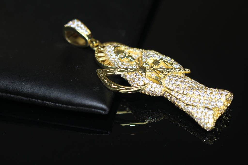Santa Muerte 2.2ct Lab VVS1 Simulated Diamond Pendant