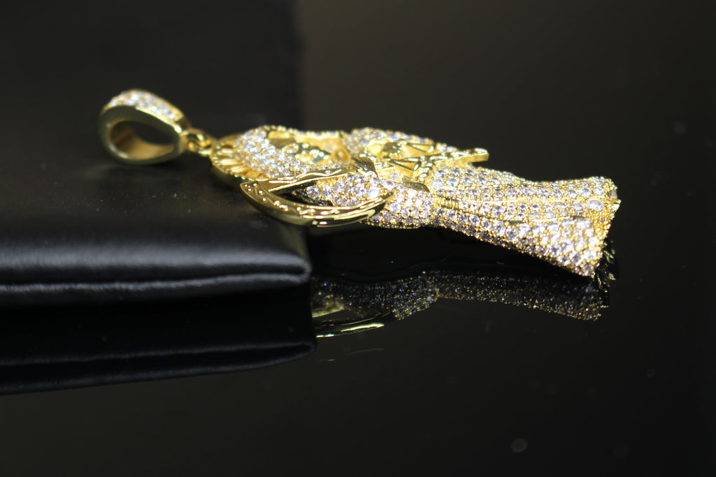 Santa Muerte 2.2ct Lab VVS1 Simulated Diamond Pendant