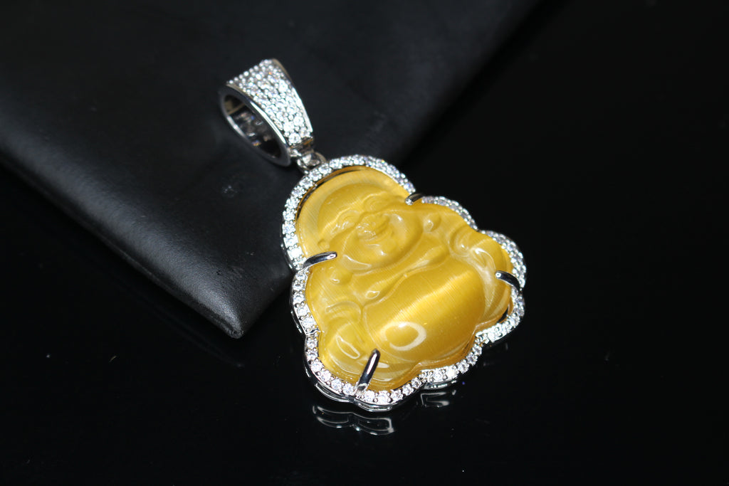 Happy Buddha YELLOW 4.2ct Lab VVS1 Sim Diamond Pendant