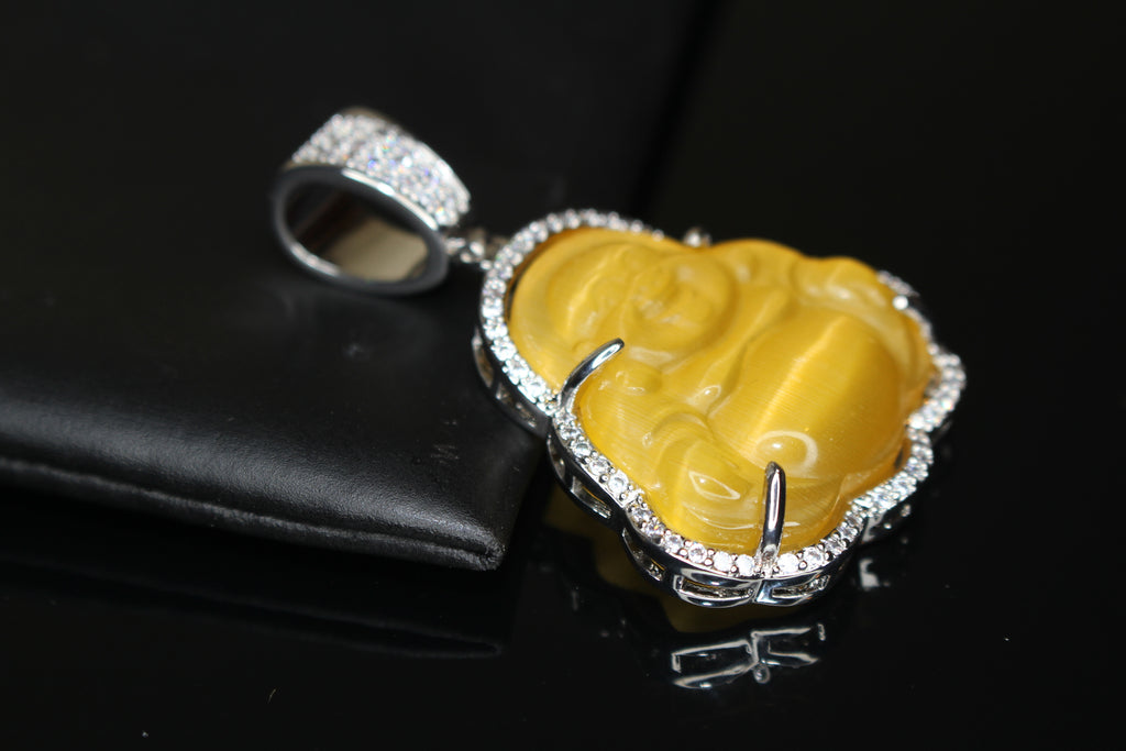 Happy Buddha YELLOW 4.2ct Lab VVS1 Sim Diamond Pendant