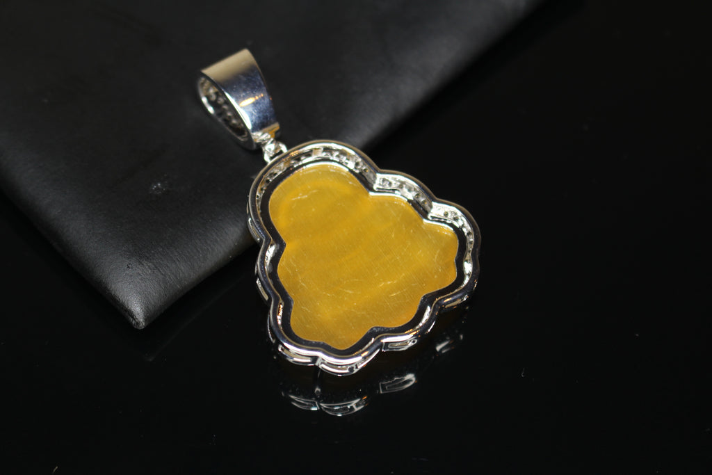 Happy Buddha YELLOW 4.2ct Lab VVS1 Sim Diamond Pendant