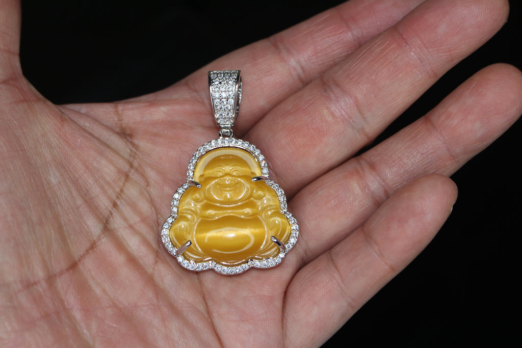 Happy Buddha YELLOW 4.2ct Lab VVS1 Sim Diamond Pendant