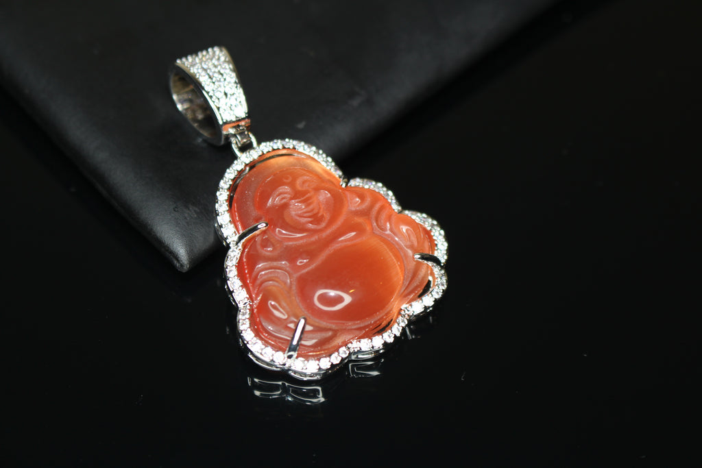 Happy Buddha PEACH 4.2ct Lab VVS1 Sim Diamond Pendant