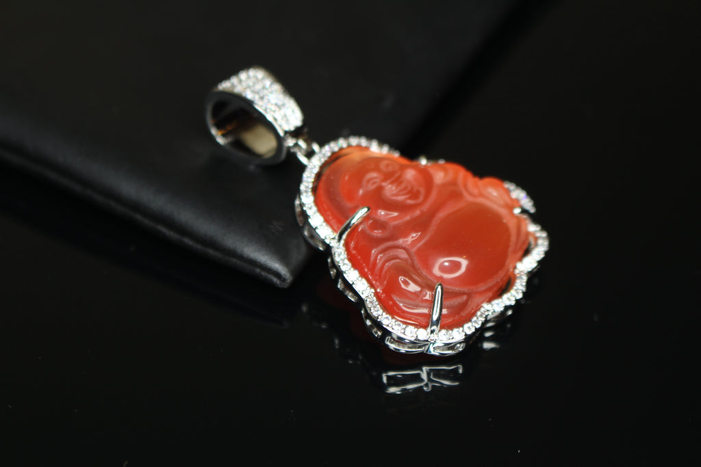 Happy Buddha PEACH 4.2ct Lab VVS1 Sim Diamond Pendant