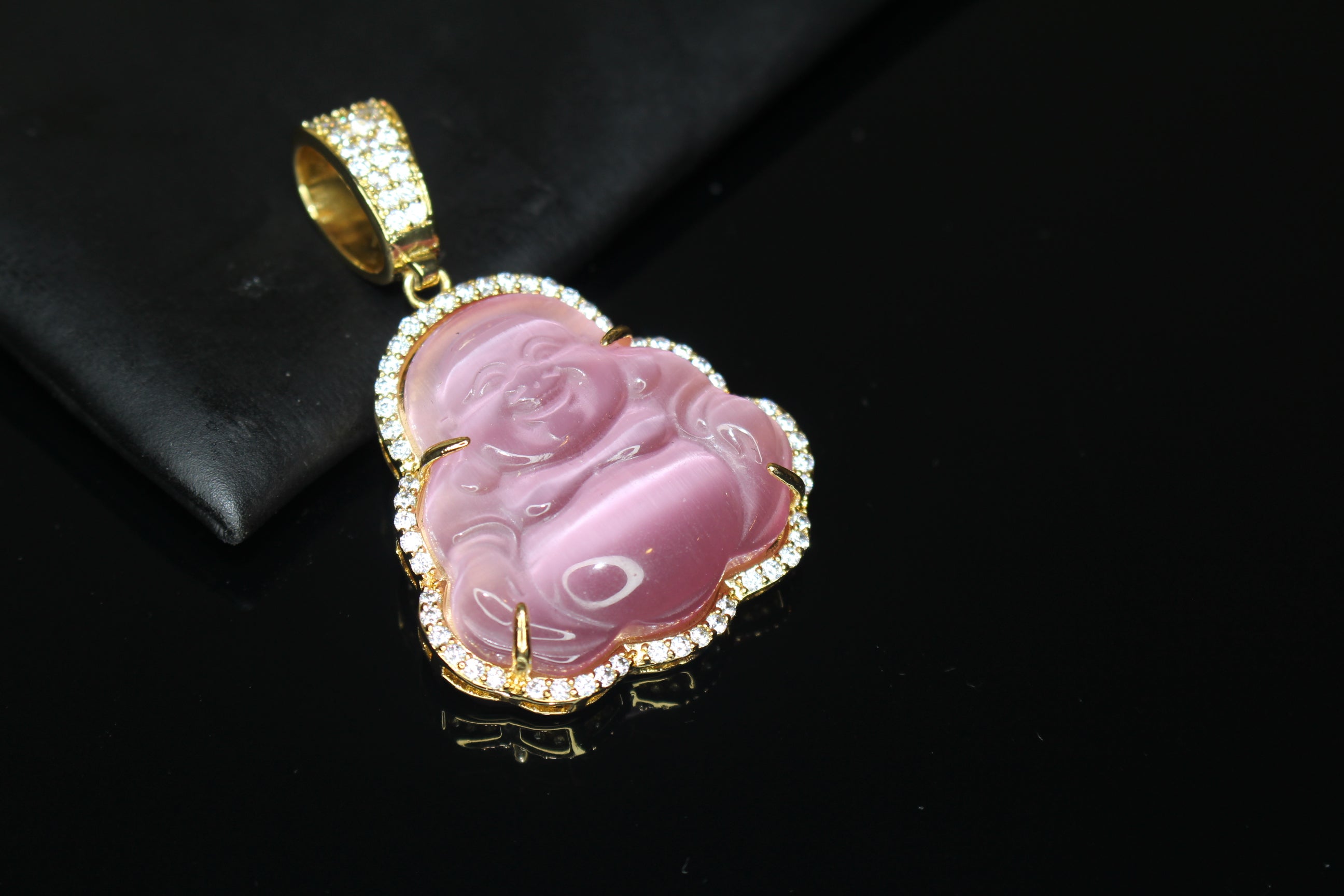 Happy Buddha PINK 4.2ct Lab VVS1 Sim Diamond Pendant