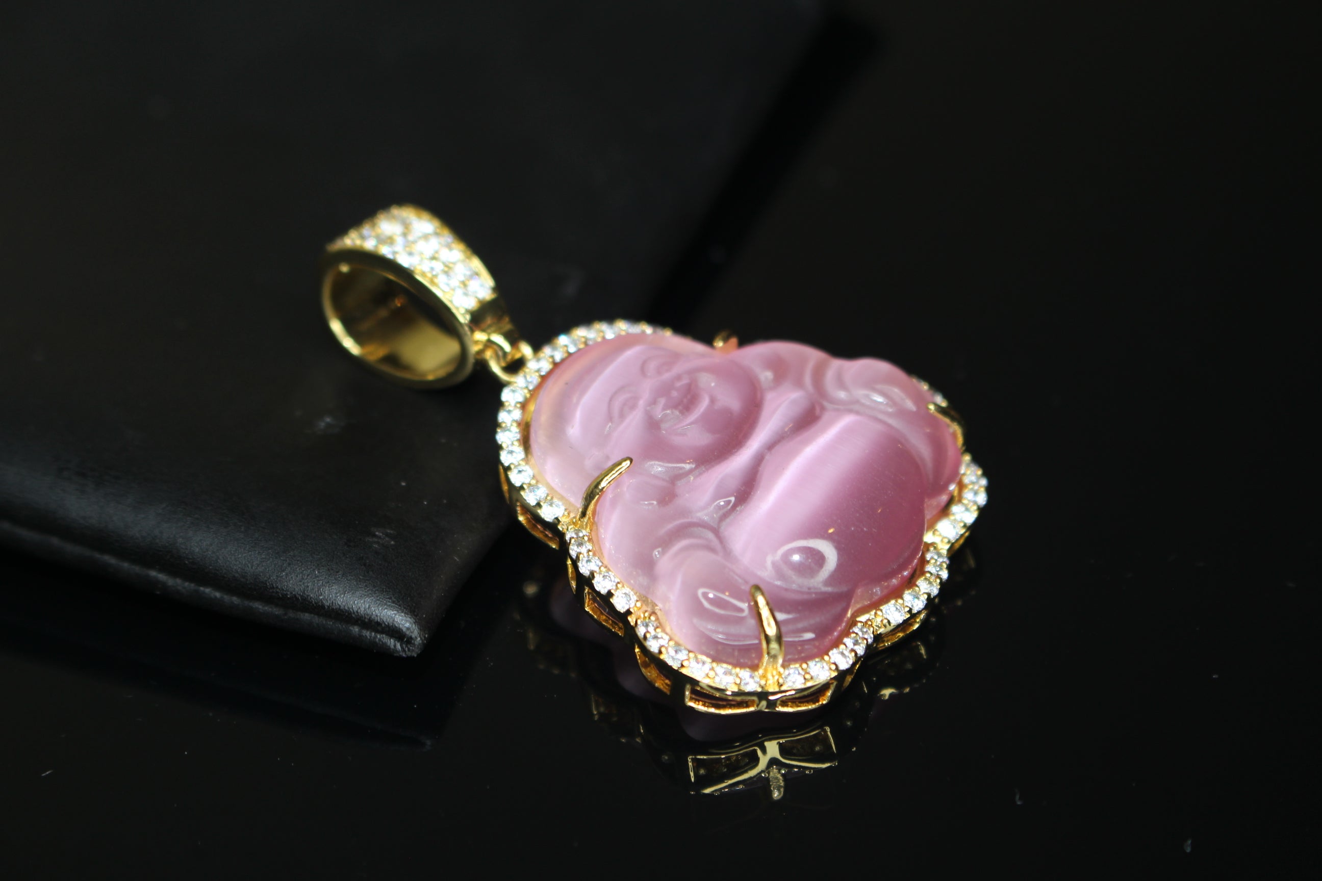 Happy Buddha PINK 4.2ct Lab VVS1 Sim Diamond Pendant