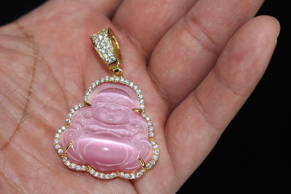 Happy Buddha PINK 4.2ct Lab VVS1 Sim Diamond Pendant