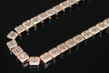 10mm Baguette Square Cushion-Cut Tennis Chain 124.6ct Lab Sim VVS1 Diamond Necklace - Rose Gold