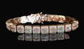 10mm Baguette Square Cushion-Cut Tennis Bracelet 18.6ct Lab Sim VVS1 Diamond  - Rose Gold