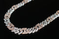 14mm Figarucci 80.7ct Lab Sim VVS1 Diamond Necklace - White/Rose Gold