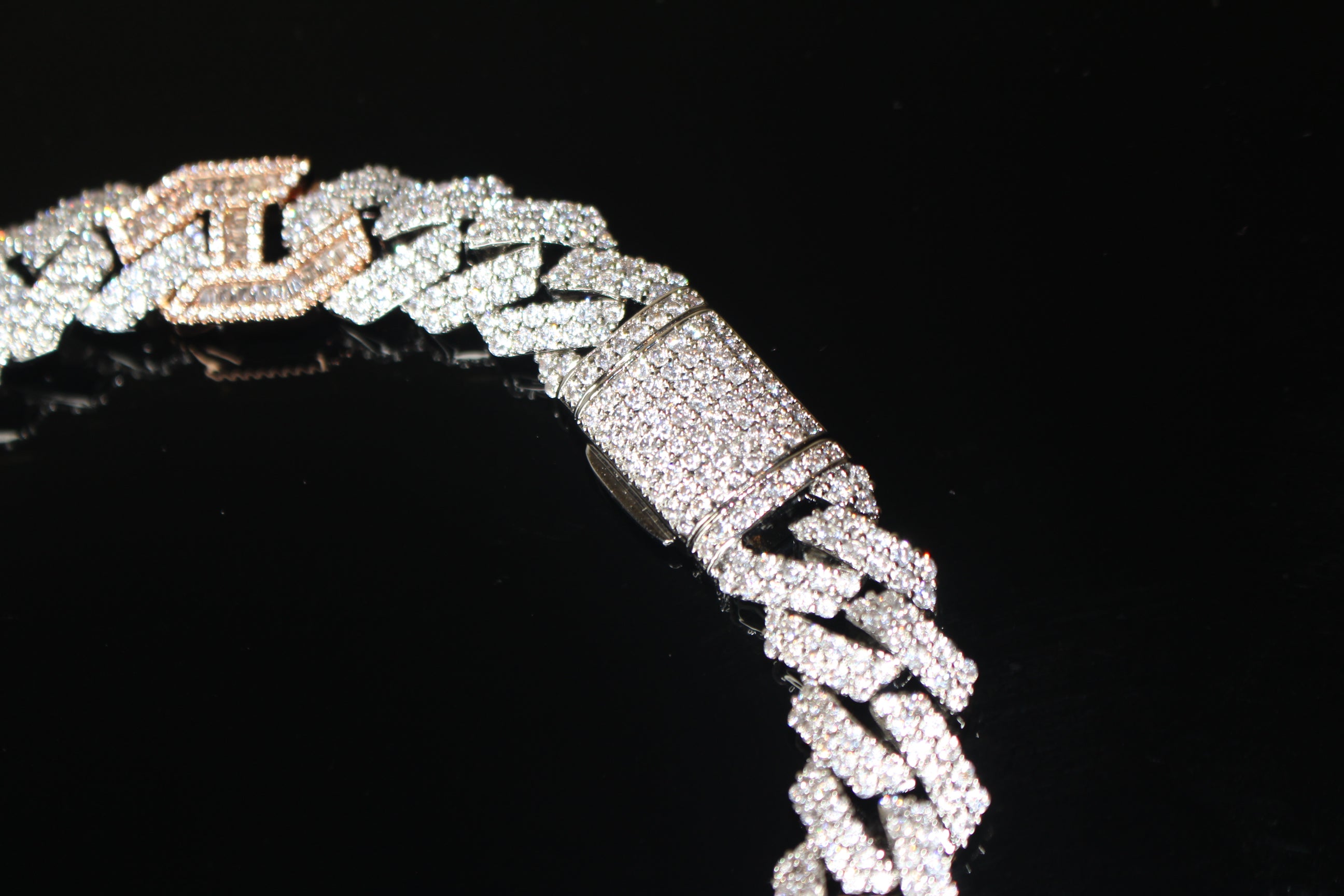 14mm Figarucci 80.7ct Lab Sim VVS1 Diamond Necklace - White/Rose Gold