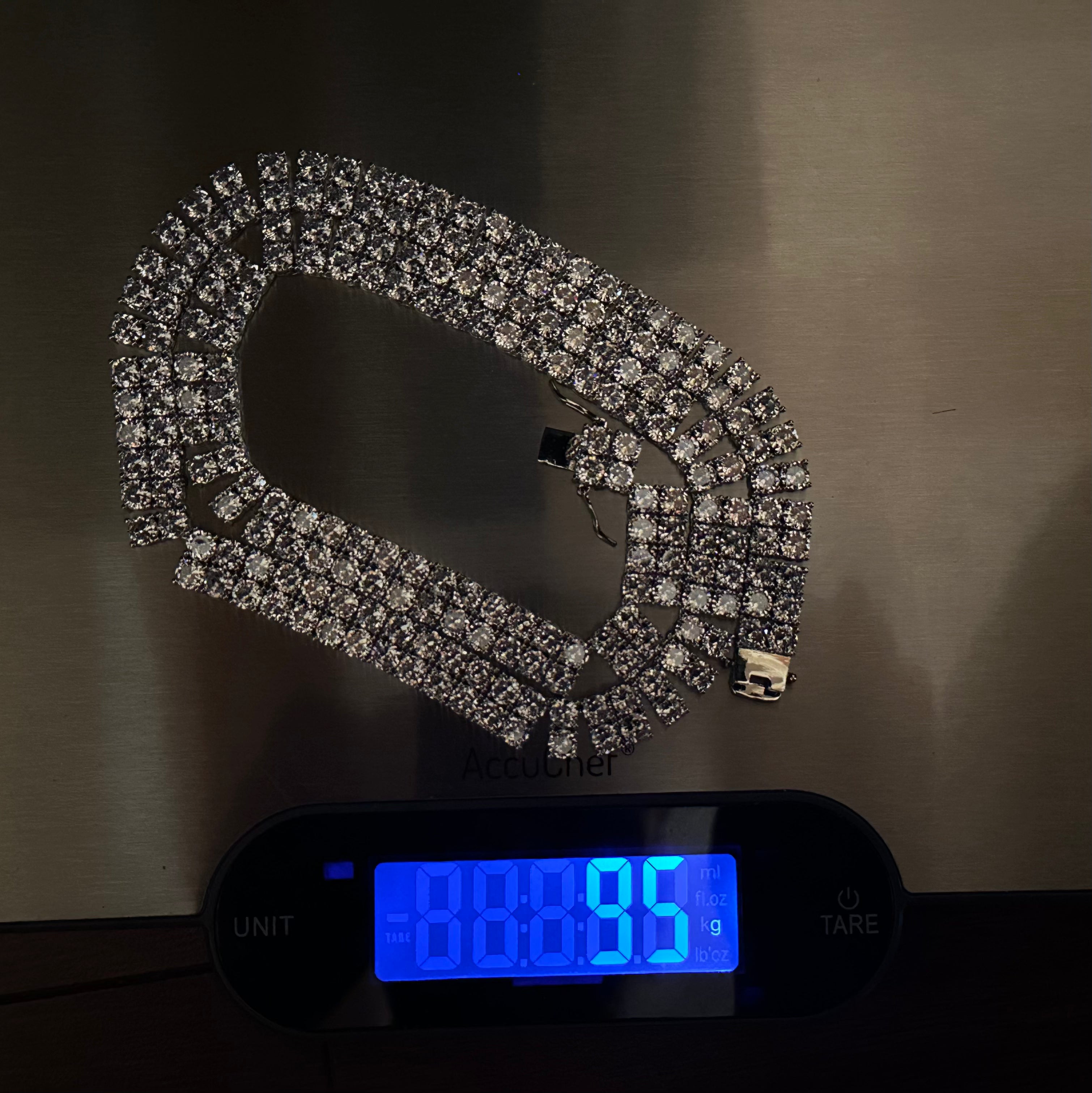 10mm Double Row Tennis Chain 182ct Lab Sim VVS1 Diamond Necklace