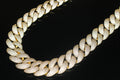 24mm Cuban Miami 186ct Lab Sim VVS1 Diamond Necklace - Gold