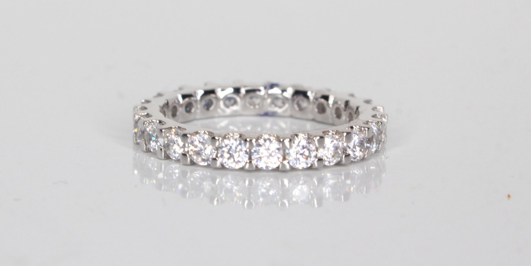 Tennis ETERNITY Wedding Engagement Wedding 3.6ct Lab Sim VVS1 Diamond Ring - 925 Sterling Silver (Copy)