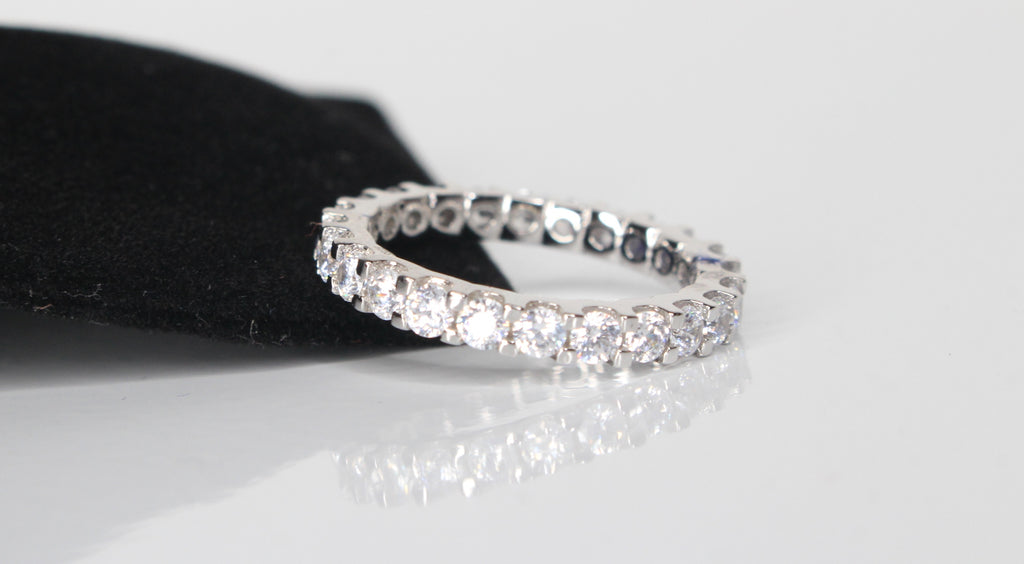 Tennis ETERNITY Wedding Engagement Wedding 3.6ct Lab Sim VVS1 Diamond Ring - 925 Sterling Silver (Copy)