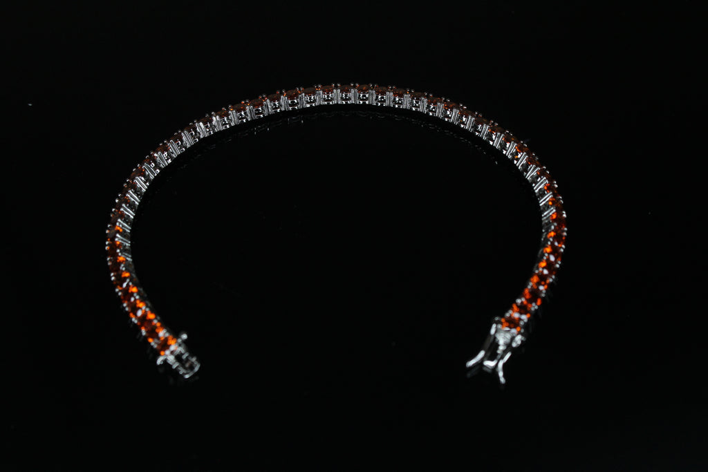 4mm Tennis Chain 12.5ct Lab Sim VVS1 Diamond Bracelet - AMBER SAPPHIRE