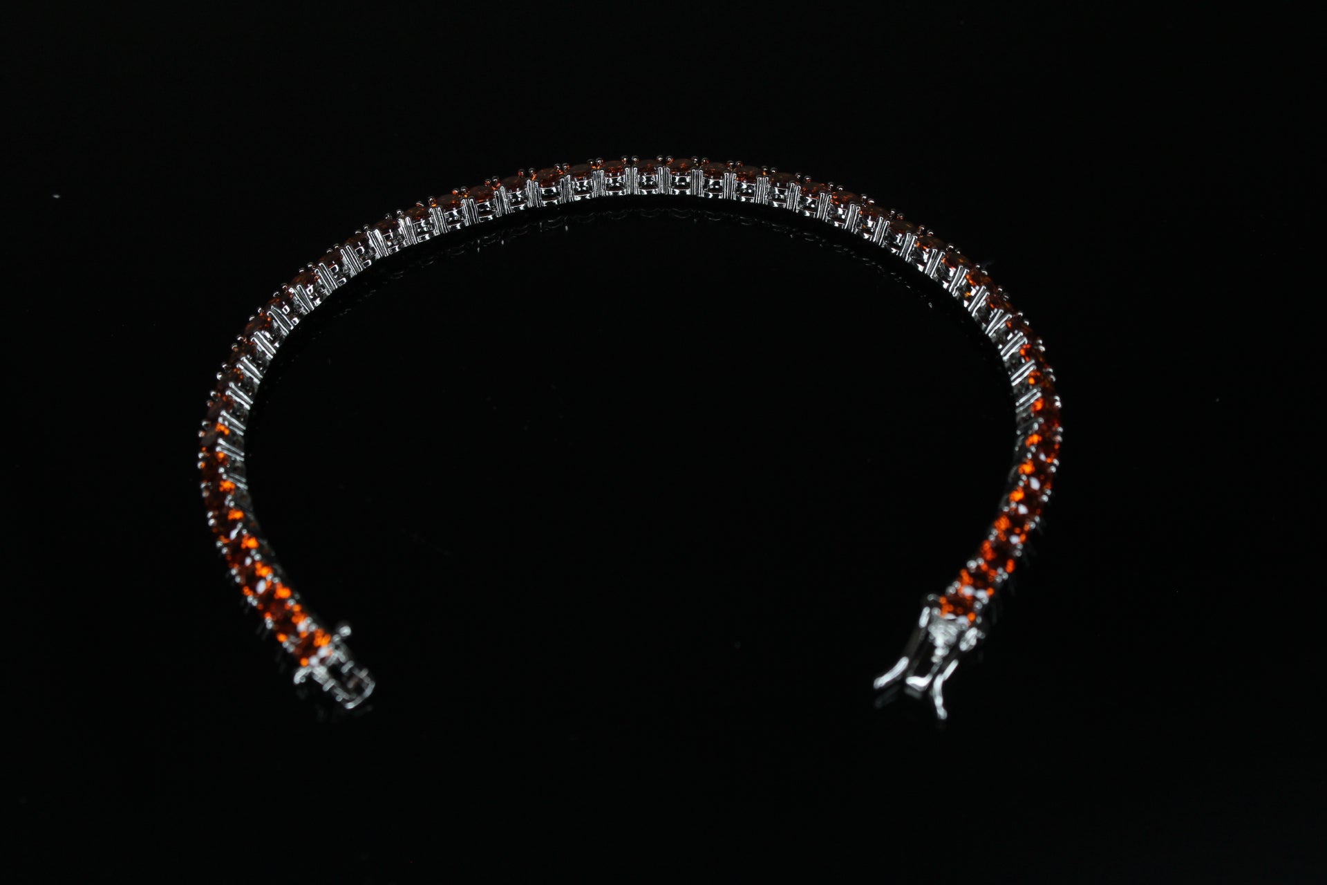 4mm Tennis Chain 12.5ct Lab Sim VVS1 Diamond Bracelet - AMBER SAPPHIRE
