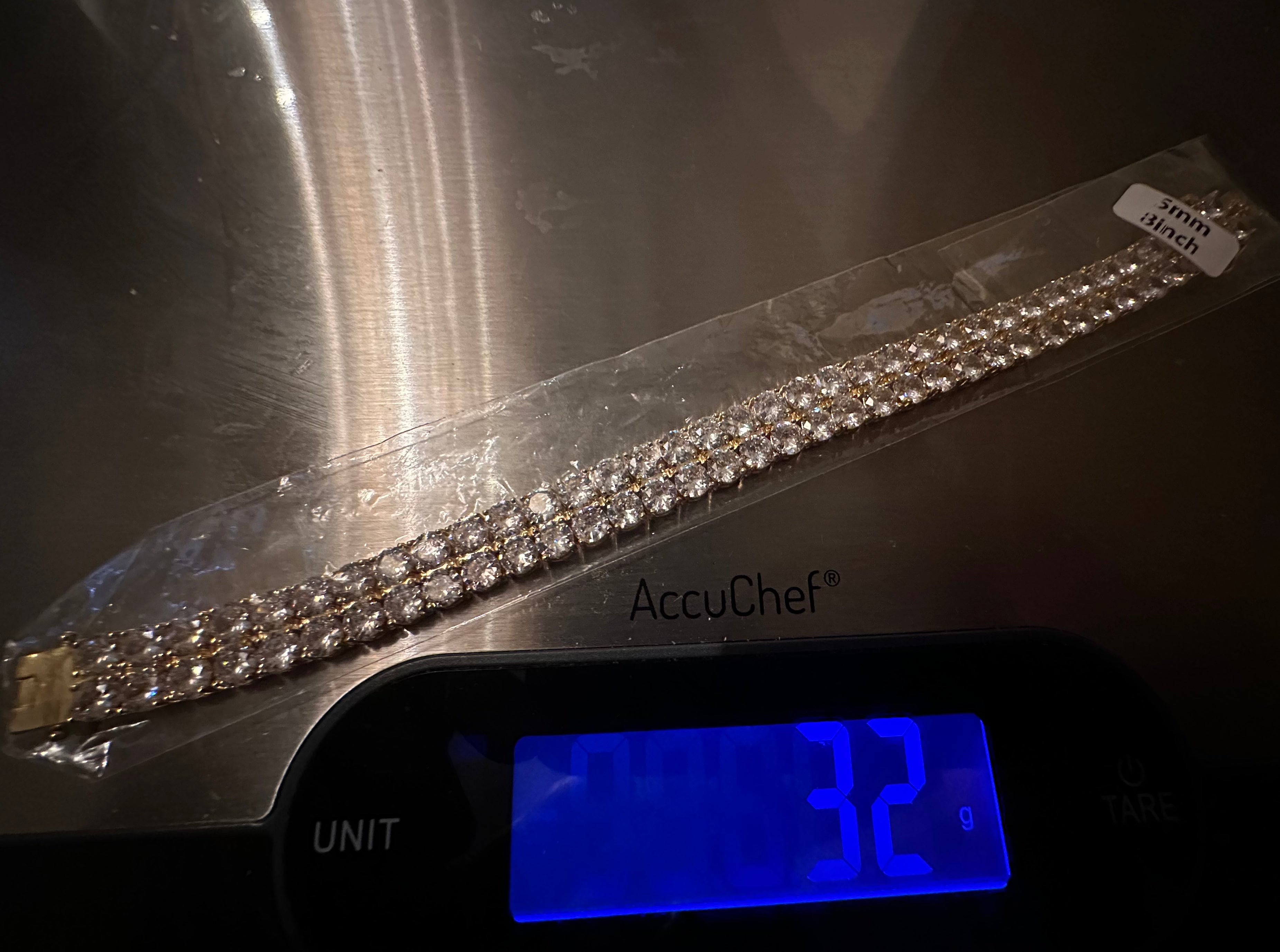 10mm Double Row Tennis 80ctw Lab Sim VVS1 Diamond Bracelet- GOLD